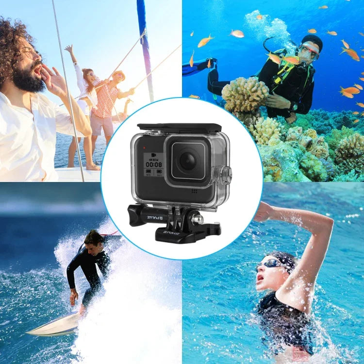เคสกันน้ำลึก 60 เมตรสำหรับดำน้ำ PULUZ สำหรับกล้อง GoPro HERO8 Black, สำหรับ GoPro HERO8 Black
