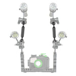 PULUZ แขนลอยคาร์บอนไฟเบอร์คู่ ขนาด 9 นิ้ว 23 ซม. เส้นผ่านศูนย์กลาง 20.8 มม., เส้นผ่านศูนย์กลางลูกบอล: 25 มม., สีดำ 9 นิ้ว