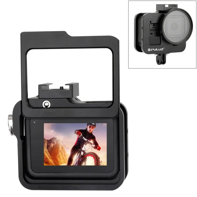กรงป้องกันอลูมิเนียม CNC พร้อมกรอบประกันและเลนส์ UV 52 มม. สำหรับ GoPro HERO8 Black, สำหรับ HERO8 Black พร้อมกรอบ