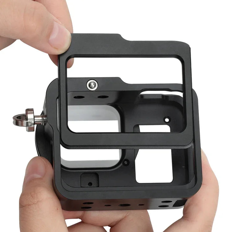 กรงป้องกันอลูมิเนียม CNC พร้อมกรอบประกันและเลนส์ UV 52 มม. สำหรับ GoPro HERO8 Black, สำหรับ HERO8 Black พร้อมกรอบ