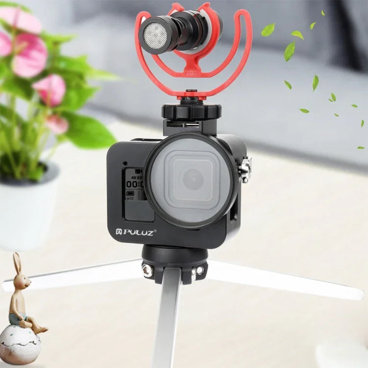 กรงป้องกันอลูมิเนียม CNC พร้อมกรอบประกันและเลนส์ UV 52 มม. สำหรับ GoPro HERO8 Black, สำหรับ HERO8 Black พร้อมกรอบ