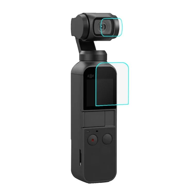 ฟิล์มกันรอยเลนส์กระจกนิรภัย 9H 2.5D HD พร้อมฟิล์มหน้าจอสำหรับ DJI OSMO Pocket Gimbal, สำหรับ DJI OSMO Pocket