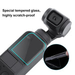 ฟิล์มกันรอยเลนส์กระจกนิรภัย 9H 2.5D HD พร้อมฟิล์มหน้าจอสำหรับ DJI OSMO Pocket Gimbal, สำหรับ DJI OSMO Pocket