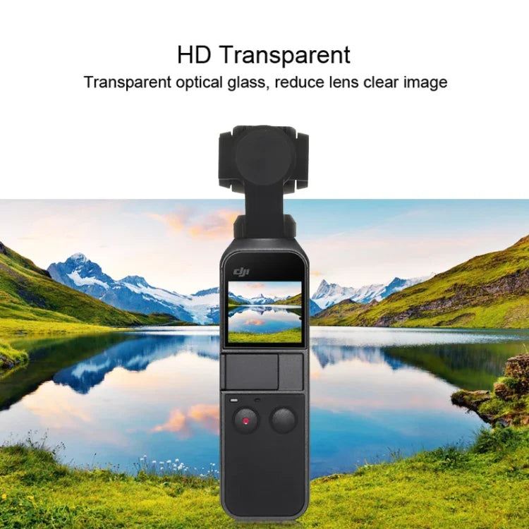 ฟิล์มกันรอยเลนส์กระจกนิรภัย 9H 2.5D HD พร้อมฟิล์มหน้าจอสำหรับ DJI OSMO Pocket Gimbal, สำหรับ DJI OSMO Pocket