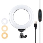 ไฟวงแหวน LED ถ่ายภาพเซลฟี่และวล็อก PULUZ ขนาด 4.7 นิ้ว 12 ซม. ปรับความสว่างได้ 3 โหมด พร้อมขาตั้งหัวบอล, 4.7 นิ้วพร้อมหัวบอล