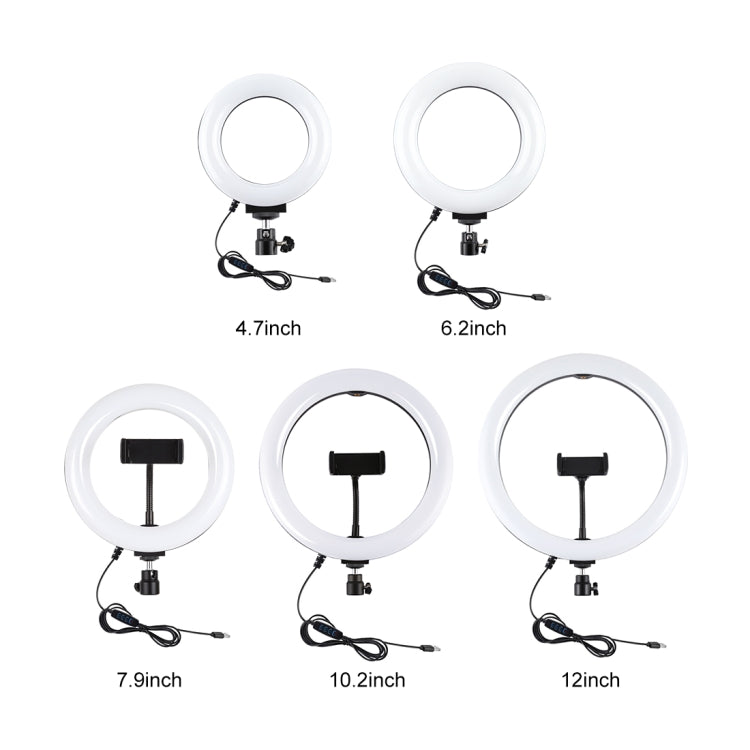 ไฟวงแหวน LED ถ่ายภาพเซลฟี่และวล็อก PULUZ ขนาด 4.7 นิ้ว 12 ซม. ปรับความสว่างได้ 3 โหมด พร้อมขาตั้งหัวบอล, 4.7 นิ้วพร้อมหัวบอล