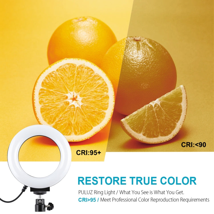 ไฟวงแหวน LED ถ่ายภาพเซลฟี่และวล็อก PULUZ ขนาด 4.7 นิ้ว 12 ซม. ปรับความสว่างได้ 3 โหมด พร้อมขาตั้งหัวบอล, 4.7 นิ้วพร้อมหัวบอล