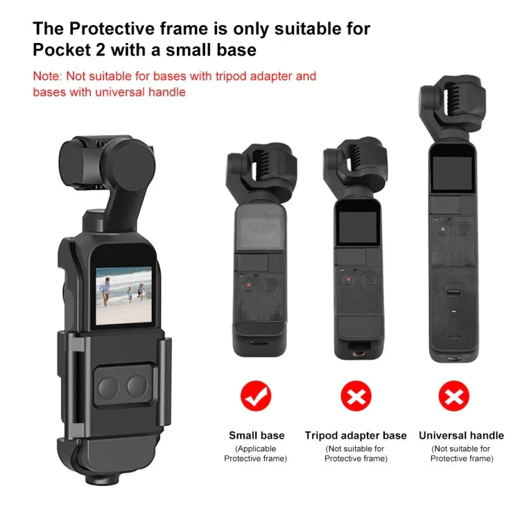 PULUZ เคสป้องกัน Housing Shell กรอบสำหรับ DJI OSMO Pocket / Pocket 2, สำหรับ DJI OSMO Pocket