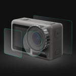 PULUZ เลนส์ + ฟิล์มกระจกนิรภัย 9H 2.5D สำหรับหน้าจอ LCD หน้าและหลัง DJI Osmo Action, สำหรับ DJI Osmo Action
