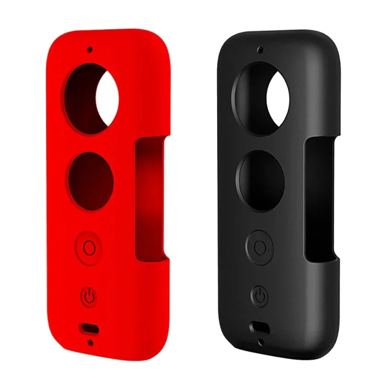 PULUZ เคสซิลิโคนป้องกันพร้อมฝาปิดเลนส์สำหรับ Insta360 ONE X, สำหรับ Insta360 ONE X(สีดำ), สำหรับ Insta360 ONE X(สีแดง)
