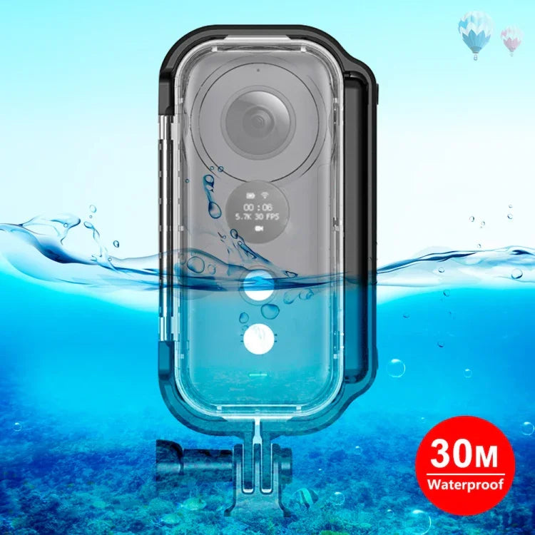 PULUZ เคสกันน้ำใต้น้ำลึก 30 เมตรสำหรับ Insta360 ONE X พร้อมตัวยึดและสกรู, สำหรับ Insta360 ONE X