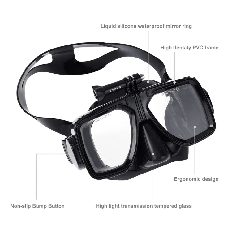 อุปกรณ์กีฬาทางน้ำ PULUZ หน้ากากดำน้ำ แว่นตาว่ายน้ำสำหรับ GoPro, Insta360, DJI และกล้องแอคชันอื่นๆ