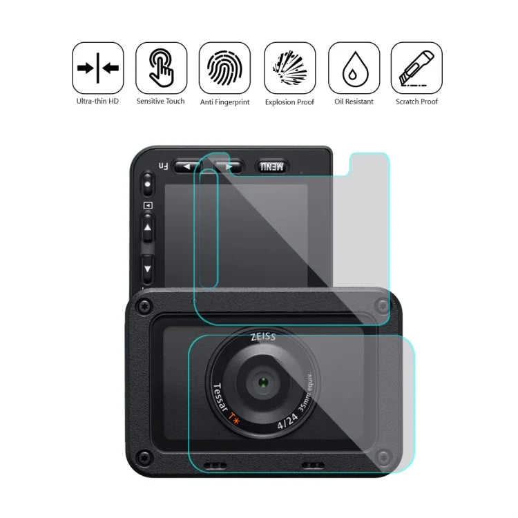 PULUZ ฟิล์มกันลายนิ้วมือ AF HD ยืดหยุ่นสำหรับเลนส์หน้าและหน้าจอ LCD หลัง Sony RX0 II / RX0, สำหรับ Sony RX0 II