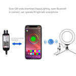 ไฟวงแหวน LED RGBW ปรับความสว่างได้ PULUZ 6.2 นิ้ว 16 ซม. USB สำหรับถ่ายวิดีโอ Vlogging พร้อมขาตั้งกล้องหัวบอลและรีโมท, 6.2 นิ้ว RGBW / รีโมท