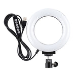 ไฟวงแหวน LED RGBW ปรับความสว่างได้ PULUZ 4.7 นิ้ว 12 ซม. USB 10 โหมด 8 สี สำหรับถ่ายวิดีโอ Vlogging พร้อมขาตั้งกล้องหัวบอล, 4.7 นิ้ว RGBW