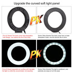 ไฟวงแหวน LED RGBW ปรับความสว่างได้ PULUZ 4.7 นิ้ว 12 ซม. USB 10 โหมด 8 สี สำหรับถ่ายวิดีโอ Vlogging พร้อมขาตั้งกล้องหัวบอล, 4.7 นิ้ว RGBW