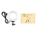 ไฟวงแหวน LED RGBW ปรับความสว่างได้ PULUZ 4.7 นิ้ว 12 ซม. USB 10 โหมด 8 สี สำหรับถ่ายวิดีโอ Vlogging พร้อมขาตั้งกล้องหัวบอล, 4.7 นิ้ว RGBW