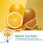 ไฟวงแหวน LED RGBW ปรับความสว่างได้ PULUZ 10.2 นิ้ว 26 ซม. USB 10 โหมด 8 สี สำหรับถ่ายวิดีโอ Vlogging พร้อมขาตั้งกล้องหัวบอล, Cold Shoe และที่หนีบโทรศัพท์, 10.2 นิ้ว RGBW