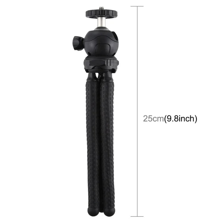 ขาตั้งกล้องขนาดเล็ก PULUZ Mini Octopus แบบยืดหยุ่นพร้อมหัวบอลสำหรับกล้อง SLR, GoPro, โทรศัพท์มือถือ, ขนาด: 25cmx4.5cm, ขาตั้ง 25 ซม.