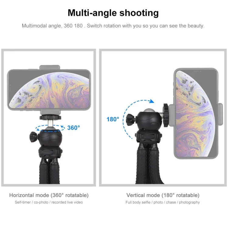 ขาตั้งกล้องขนาดเล็ก PULUZ Mini Octopus แบบยืดหยุ่นพร้อมหัวบอลสำหรับกล้อง SLR, GoPro, โทรศัพท์มือถือ, ขนาด: 25cmx4.5cm, ขาตั้ง 25 ซม.