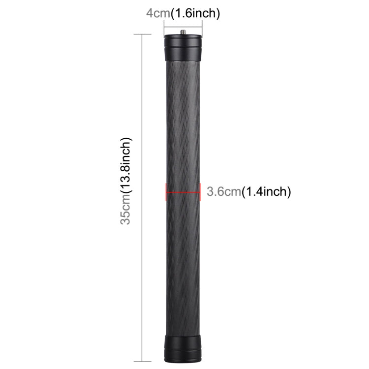 ขาตั้งกล้องโมโนพอดคาร์บอนไฟเบอร์ PULUZ แบบยืดได้สำหรับ DJI / MOZA / Feiyu V2 / Zhiyun G5 / SPG Gimbal, ความยาว: 35 ซม., 35 ซม.
