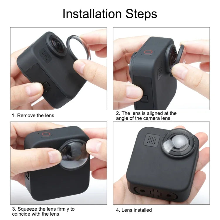 ฝาครอบเลนส์อะคริลิก PULUZ 2 ชิ้น สำหรับ GoPro Max, ฝาครอบเลนส์