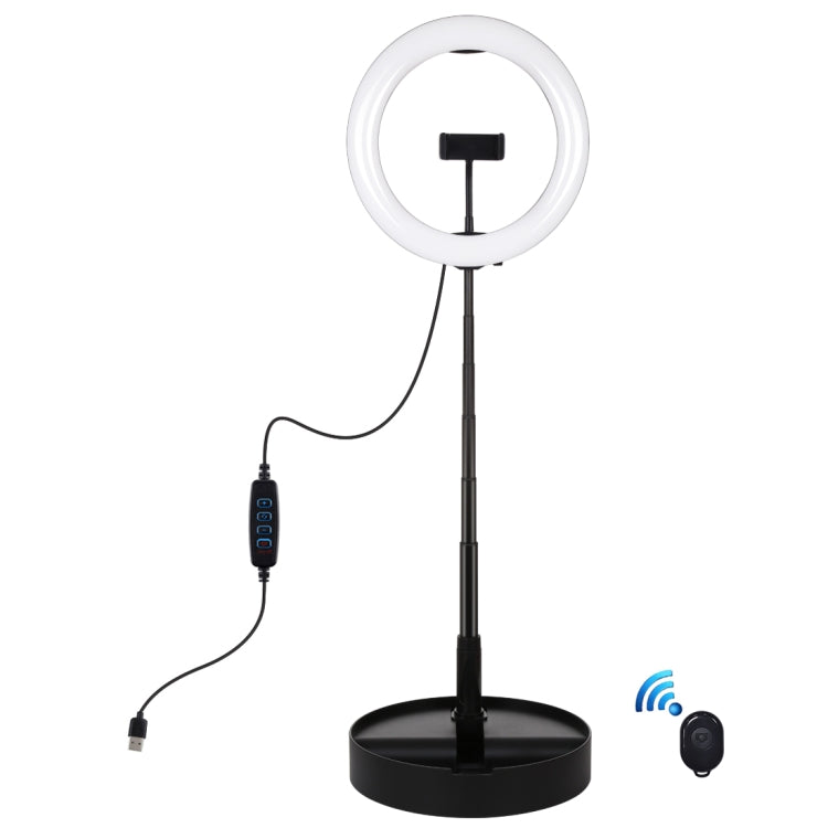 PULUZ ไฟวงแหวน LED โค้ง 10.2 นิ้ว 26 ซม. USB 3 โหมด ปรับความสว่างได้ สีไฟสองโทน พร้อมรีโมทบลูทูธ ขาตั้งโต๊ะพับได้ และที่หนีบโทรศัพท์ สำหรับถ่ายวิดีโอเซลฟี่และวล็อก