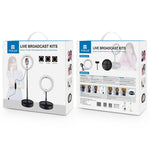 PULUZ ไฟวงแหวน LED โค้ง 10.2 นิ้ว 26 ซม. USB 3 โหมด ปรับความสว่างได้ สีไฟสองโทน พร้อมรีโมทบลูทูธ ขาตั้งโต๊ะพับได้ และที่หนีบโทรศัพท์ สำหรับถ่ายวิดีโอเซลฟี่และวล็อก