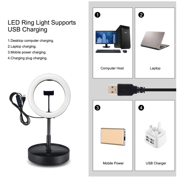 PULUZ ไฟวงแหวน LED โค้ง 10.2 นิ้ว 26 ซม. USB 3 โหมด ปรับความสว่างได้ สีไฟสองโทน พร้อมรีโมทบลูทูธ ขาตั้งโต๊ะพับได้ และที่หนีบโทรศัพท์ สำหรับถ่ายวิดีโอเซลฟี่และวล็อก