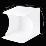 PULUZ 20cm รวม 2 แผงไฟ LED แบบพับได้ ไฟสตูดิโอถ่ายภาพพกพา 1100LM พร้อมกล่องเต็นท์ถ่ายภาพและฉากหลัง 6 สี (ดำ, ขาว, เหลือง, แดง, เขียว, น้ำเงิน), ขนาดกางออก: 24cm x 23cm x 23cm, 20cm(2 LED/RU), 20cm(2 LED)