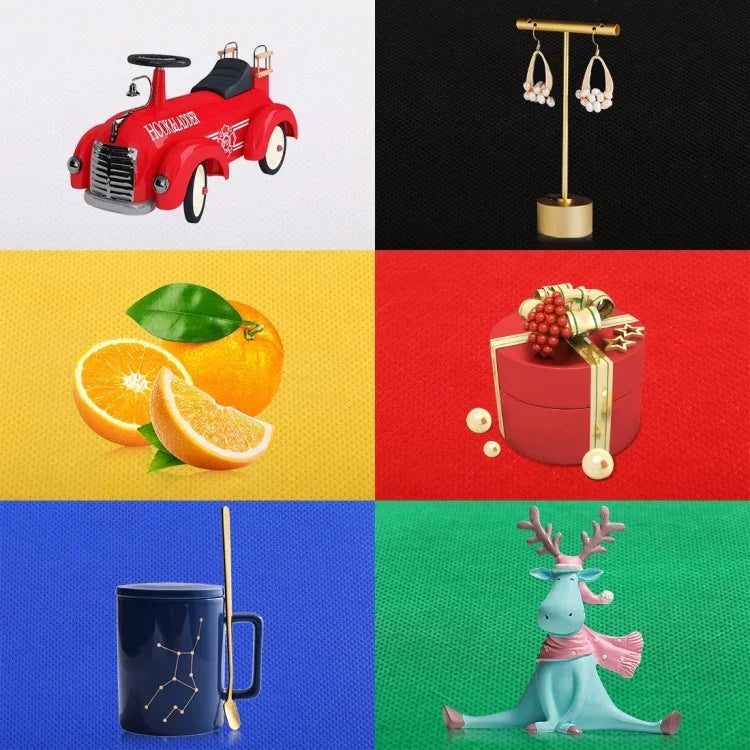 PULUZ แผงไฟ LED แบบวงแหวนขนาด 23 ซม. แบบพับได้ ชุดกล่องเต็นท์ถ่ายภาพพร้อมฉากหลัง 6 สี (ดำ, ขาว, เหลือง, แดง, เขียว, น้ำเงิน), ขนาดกางออก: 24 ซม. x 23 ซม. x 23 ซม., แผงไฟ LED แบบวงแหวน 23 ซม.