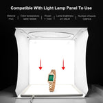 PULUZ ชุดไฟวงแหวนพกพาพับได้ขนาด 30 ซม. พร้อมเต็นท์ถ่ายภาพและฉากหลัง 6 สี (ดำ, ขาว, เหลือง, แดง, เขียว, น้ำเงิน), ขนาดกางออก: 31 ซม. x 31 ซม. x 32 ซม., กล่องขนาด 30 ซม.