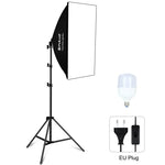 ชุดถ่ายภาพ PULUZ Softbox สตูดิโอ 50x70 ซม. + ขาตั้งกล้อง 2 ม. + หลอดไฟ LED 220V E27 30W 5700K แสงขาว, หลอดไฟเดี่ยว EU Plug, หลอดไฟเดี่ยว US Plug