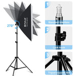 ชุดถ่ายภาพ PULUZ Softbox สตูดิโอ 50x70 ซม. + ขาตั้งกล้อง 2 ม. + หลอดไฟ LED 220V E27 30W 5700K แสงขาว, หลอดไฟเดี่ยว EU Plug, หลอดไฟเดี่ยว US Plug