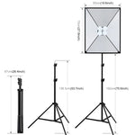 ชุดถ่ายภาพ PULUZ Softbox สตูดิโอ 50x70 ซม. + ขาตั้งกล้อง 2 ม. + หลอดไฟ LED 220V E27 20W 5700K แสงขาว 4 หลอด, 4 หลอด EU Plug, 4 หลอด US Plug