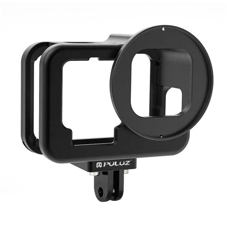 เคสกันกระแทก CNC อะลูมิเนียม PULUZ สำหรับ GoPro HERO13 Black /12 Black /11 Black /10 Black /9 Black พร้อมกรอบประกันและเลนส์ UV 52 มม., สำหรับ GoPro HERO9 Black รุ่นบาง