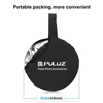 PULUZ แผงสะท้อนแสงสตูดิโอถ่ายภาพพับได้ 2-in-1 สีเงิน / ทอง ขนาด 30 ซม., แผงสะท้อนแสง 30 ซม.