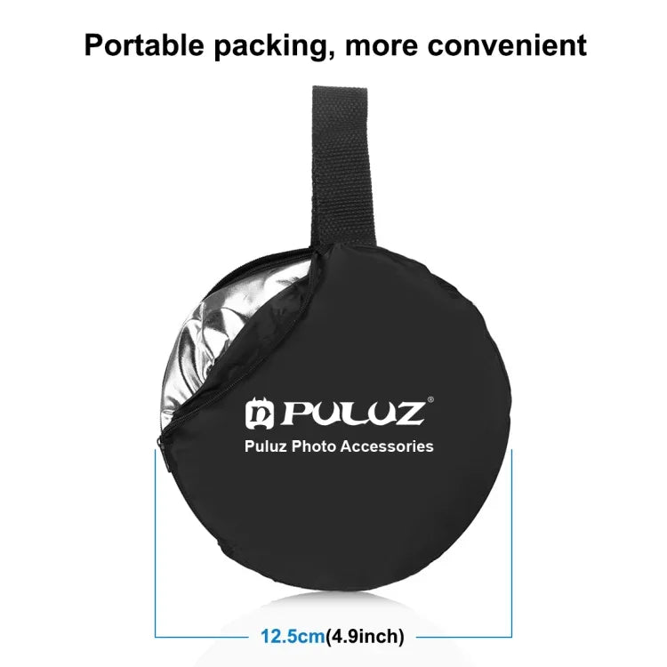 PULUZ แผงสะท้อนแสงสตูดิโอถ่ายภาพพับได้ 2-in-1 สีเงิน / ทอง ขนาด 30 ซม., แผงสะท้อนแสง 30 ซม.