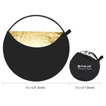 PULUZ กระดานสะท้อนแสงสตูดิโอถ่ายภาพพับได้ 5 in 1 ขนาด 80ซม. (เงิน / โปร่งแสง / ทอง / ขาว / ดำ), สะท้อนแสง 80ซม.