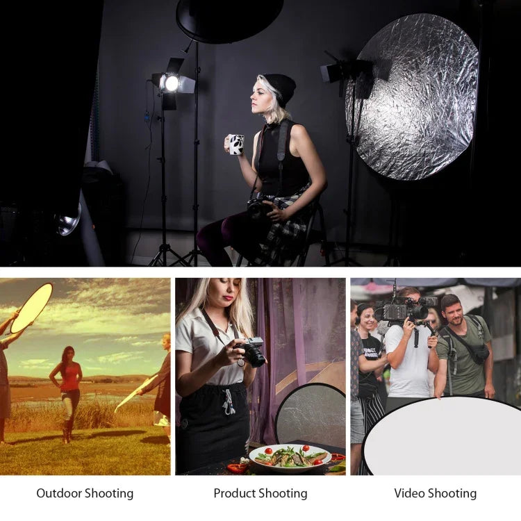 PULUZ กระดานสะท้อนแสงสตูดิโอถ่ายภาพพับได้ 5 in 1 ขนาด 80ซม. (เงิน / โปร่งแสง / ทอง / ขาว / ดำ), สะท้อนแสง 80ซม.