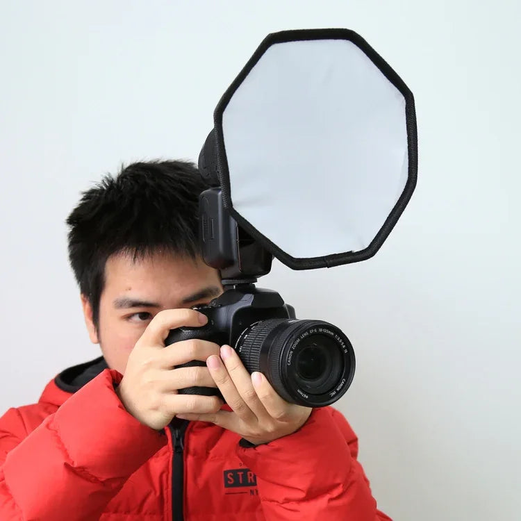 PULUZ ตัวกระจายแสงแฟลชนุ่มแบบพับได้สไตล์แปดเหลี่ยม ขนาด 20 ซม.