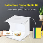 PULUZ แผงไฟ LED ถ่ายภาพแบบไม่มีเงา ขนาดเล็ก พร้อมเต็นท์สตูดิโอสำหรับถ่ายภาพ วัสดุอะคริลิค พื้นที่ใช้งาน 20 ซม. x 20 ซม., 20 ซม. (2 LED) + ไฟไม่มีเงา