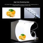 PULUZ แผงไฟ LED ถ่ายภาพแบบไม่มีเงา ขนาดเล็ก พร้อมเต็นท์สตูดิโอสำหรับถ่ายภาพ วัสดุอะคริลิค พื้นที่ใช้งาน 20 ซม. x 20 ซม., 20 ซม. (2 LED) + ไฟไม่มีเงา
