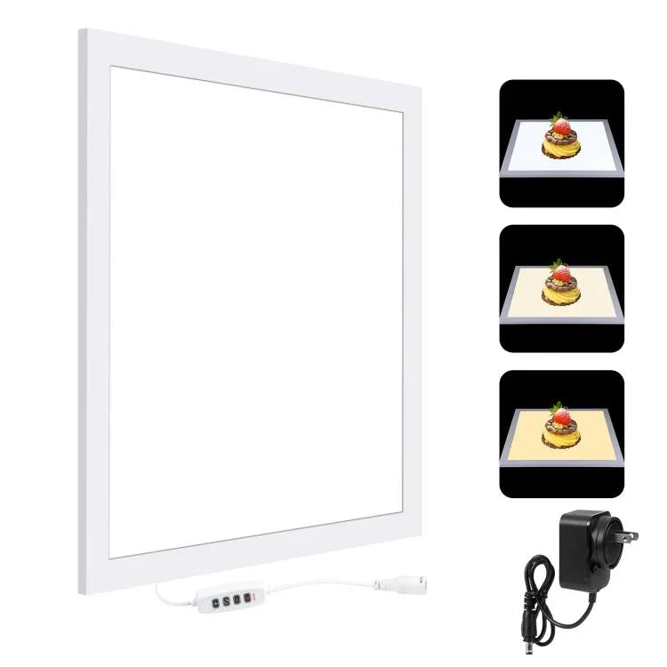 PULUZ 1000LM LED แผ่นไฟอะคริลิกไม่มีแสงเงาแบบไม่ลดแสง พร้อมสวิตช์ สำหรับกล่องสตูดิโอถ่ายภาพขนาด 40 ซม., ไฟ(US), ไฟ(UK), ไฟ(EU)