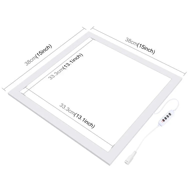 PULUZ 1000LM LED แผ่นไฟอะคริลิกไม่มีแสงเงาแบบไม่ลดแสง พร้อมสวิตช์ สำหรับกล่องสตูดิโอถ่ายภาพขนาด 40 ซม., ไฟ(US), ไฟ(UK), ไฟ(EU)