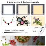 PULUZ 1000LM LED แผ่นไฟอะคริลิกไม่มีแสงเงาแบบไม่ลดแสง พร้อมสวิตช์ สำหรับกล่องสตูดิโอถ่ายภาพขนาด 40 ซม., ไฟ(US), ไฟ(UK), ไฟ(EU)