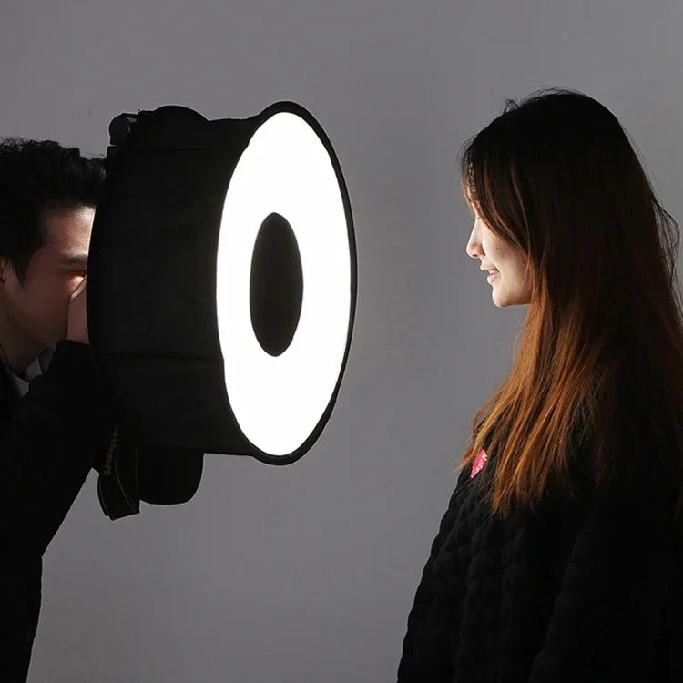 PULUZ Softbox แบบกลม 45 ซม. สำหรับแฟลช SpeedLite ถ่ายมาโครและภาพบุคคล แบบพับได้, 45 ซม. แบบกลม