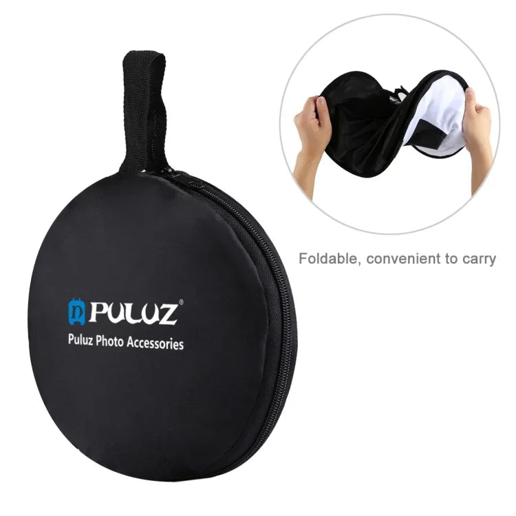 PULUZ Softbox แบบกลม 45 ซม. สำหรับแฟลช SpeedLite ถ่ายมาโครและภาพบุคคล แบบพับได้, 45 ซม. แบบกลม