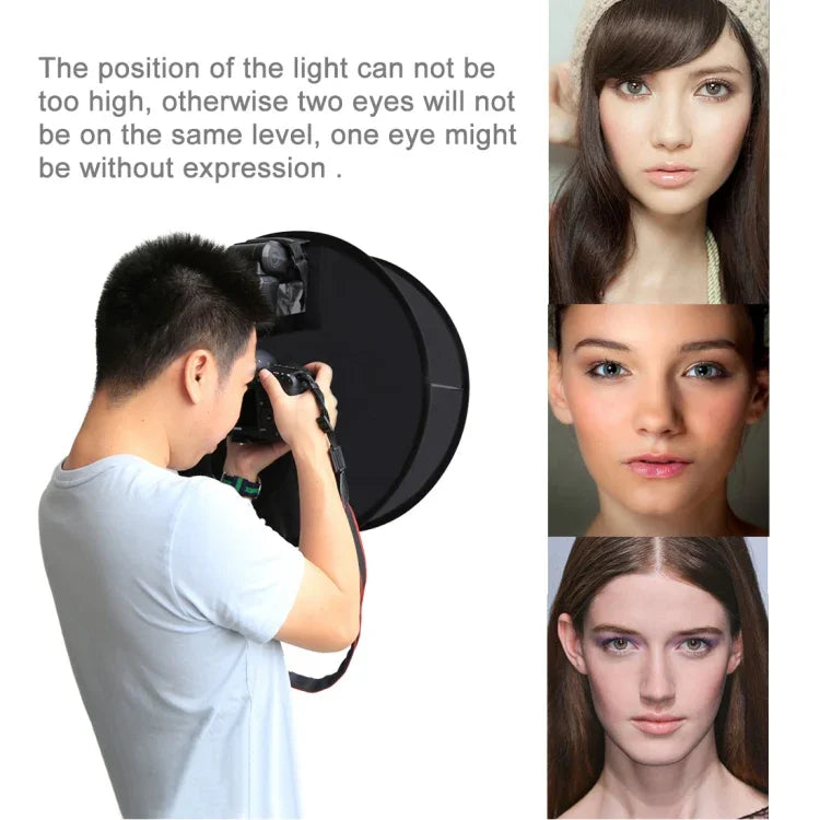 PULUZ Softbox แบบกลม 45 ซม. สำหรับแฟลช SpeedLite ถ่ายมาโครและภาพบุคคล แบบพับได้, 45 ซม. แบบกลม