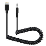 PULUZ สายอะแดปเตอร์ไมโครโฟน 3.5 มม. TRRS ตัวผู้เป็น 8 พิน ตัวผู้ สำหรับ iPhone ความยาวยืดได้ถึง 100 ซม.